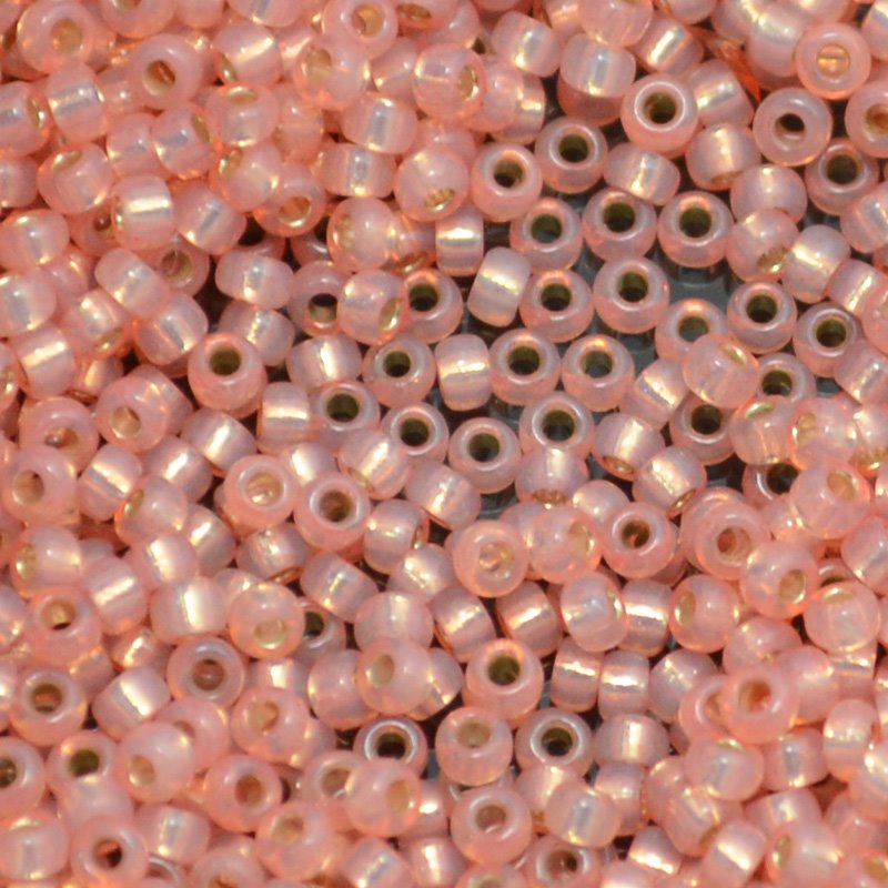 Miyuki Seed Beads 11/0 - mb11-0642 - Dyed Salmon Silver Lined Alabaster 10g