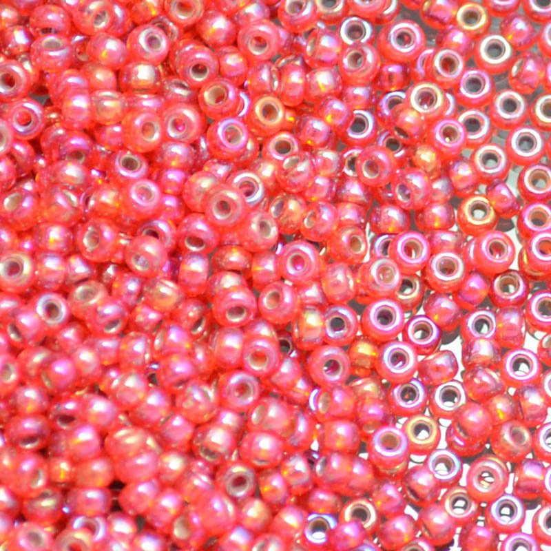 Miyuki Seed Beads 11/0 - mb11-1010 - Silver Lined Flame Red AB 10g