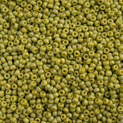 Miyuki Seed Beads 11/0 - mb11-4697 - Frosted Glazed/Rainbow Green Lime Matte AB