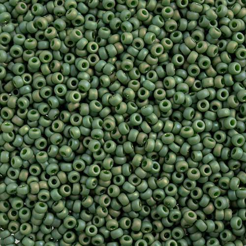 Miyuki Seed Beads 11/0 - mb11-4700 - Frosted Glazed/Rainbow Green Emerald Matte