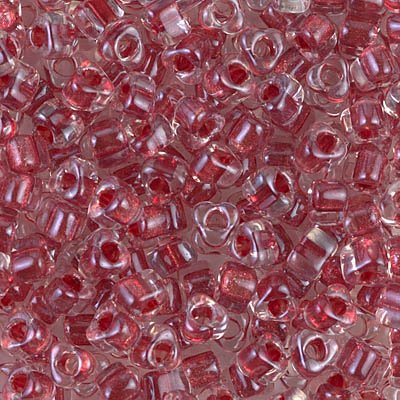 Miyuki Triangles - 5/0 - Sparkle Cranberry Lined Crystal