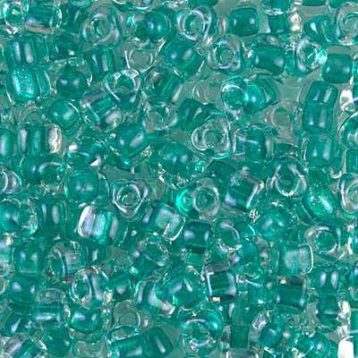 Miyuki Triangles - 5/0 - Sparkle Dark Aqua Green Lined Crystal