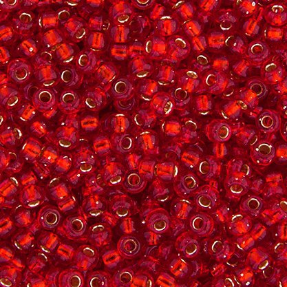 Miyuki Seed Beads 8/0 mb8-0010 - Silver Lined Flame Red