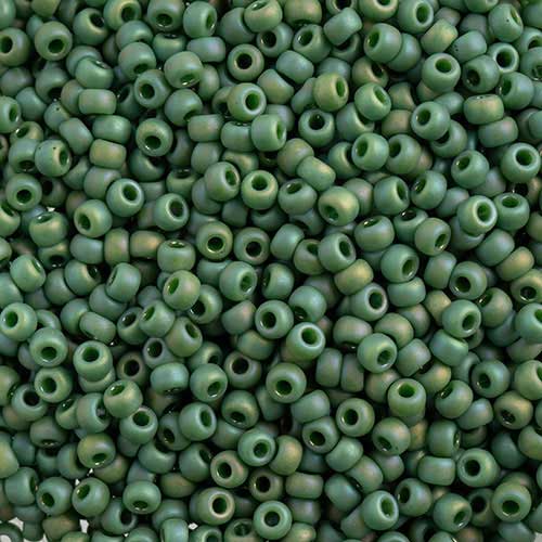 Miyuki Seed Beads 8/0 mb8-4699 - Frosted Glazed/Rainbow Green Pine Matte AB