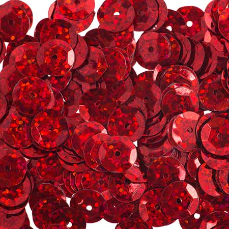 Sequins Round Cup - 6mm - Hologram Red (Pack)