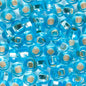 Czech Seed Beads - 2/0 - Silver Lined Transparent Aqua 22g