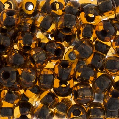 Czech Seed Beads - 2/0 - Topaz Black Lined 22g