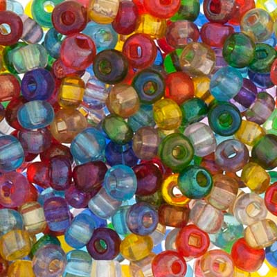 Czech Seed Beads - 6/0 - Transparent Multi Mix Iris (22g)