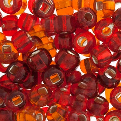 Czech Seed Beads - 6/0 - Red Silver Lined Mix (22g)