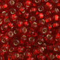 Czech Seed Beads - 6/0 - Silver Lined Red (22g)