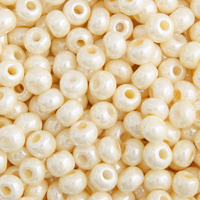 Czech Seed Beads - 6/0 - Opaque Pearl Eggshell (22g)