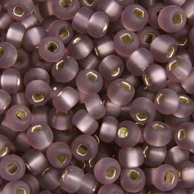 Czech Seed Beads - 6/0 - Matte Silver Lined Light Amethyst (22g)