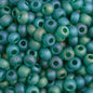 Czech Seed Beads - 6/0 - Matte Dark Green AB (22g)