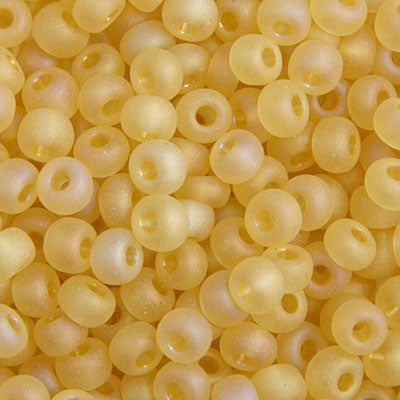 Czech Seed Beads - 6/0 - Transparent Light Topaz Mat Ab (22g)