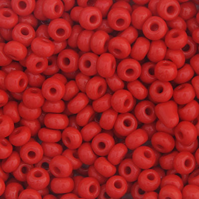 Czech Seed Beads - 6/0 - Opaque Medium Red (22g)