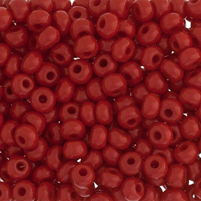 Czech Seed Beads - 6/0 - Opaque Medium Dark Red (22g)