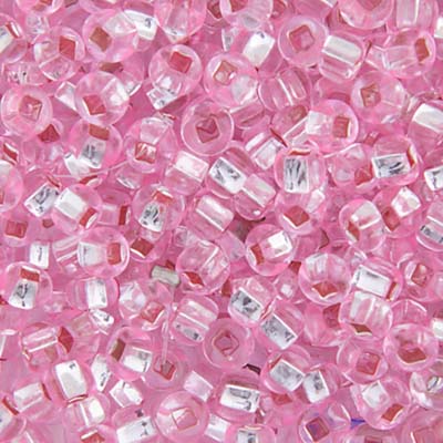 Czech Seed Beads - 6/0 - Silver Lined Dyed Pink (22g)