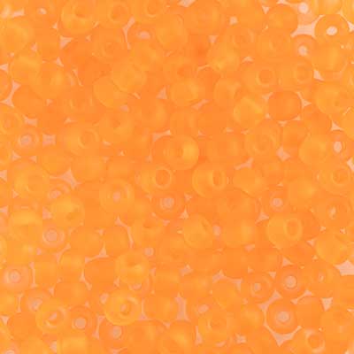Czech Seed Beads - 6/0 - Transparent Neon Orange (22g)