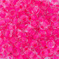 Czech Seed Beads - 6/0 - Crystal Color Lined Neon Pink (22g)