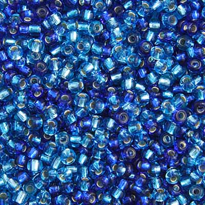 Czech Seed Beads - 10/0 - Silver Lined Aqua Mix (22g)