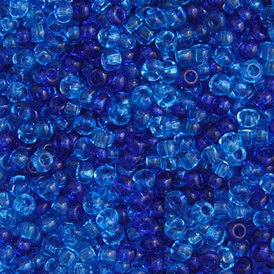 Czech Seed Beads - 10/0 - Transparent Aqua Mix 10/0 (22g)