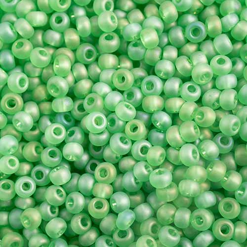 Czech Seed Beads - 10/0 - Transparent Light Green Matte AB (22g)