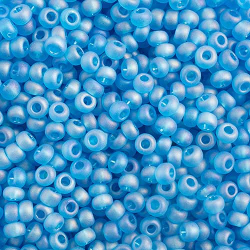 Czech Seed Beads - 10/0 - Transparent Turquoise Matte AB (22g)