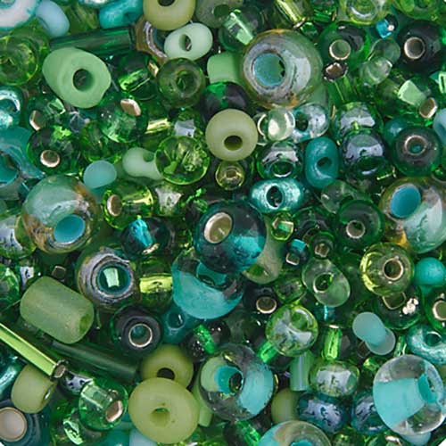 Czech Seed Beads - 10/0 - Assorted 10/0 Green (22g)