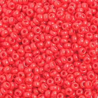 Czech Seed Beads - 10/0 - Opaque Medium Red (hank)