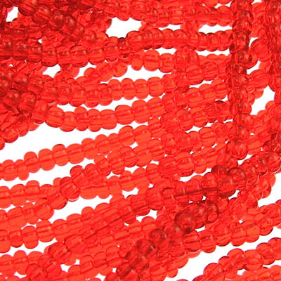 Czech Seed Beads - 10/0 - Transparent Orange (hank)