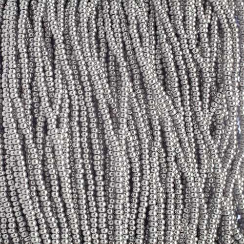 Czech Seed Beads - 10/0 - Metallic Silver Matte (hank)