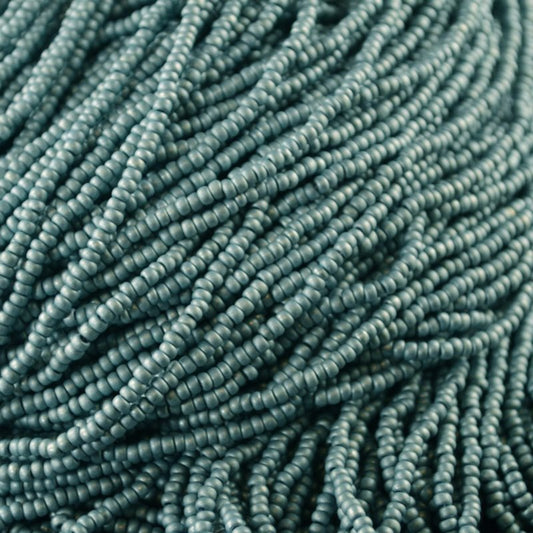 Czech Seed Beads - 10/0 - Matte Metallic Turquoise/Grey [Terra] (hank)