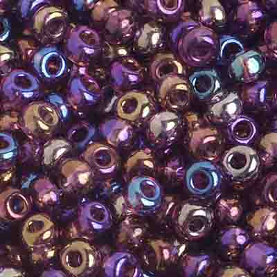 Czech Seed Beads - 6/0 - Transparent Dark Amethyst AB (20g)