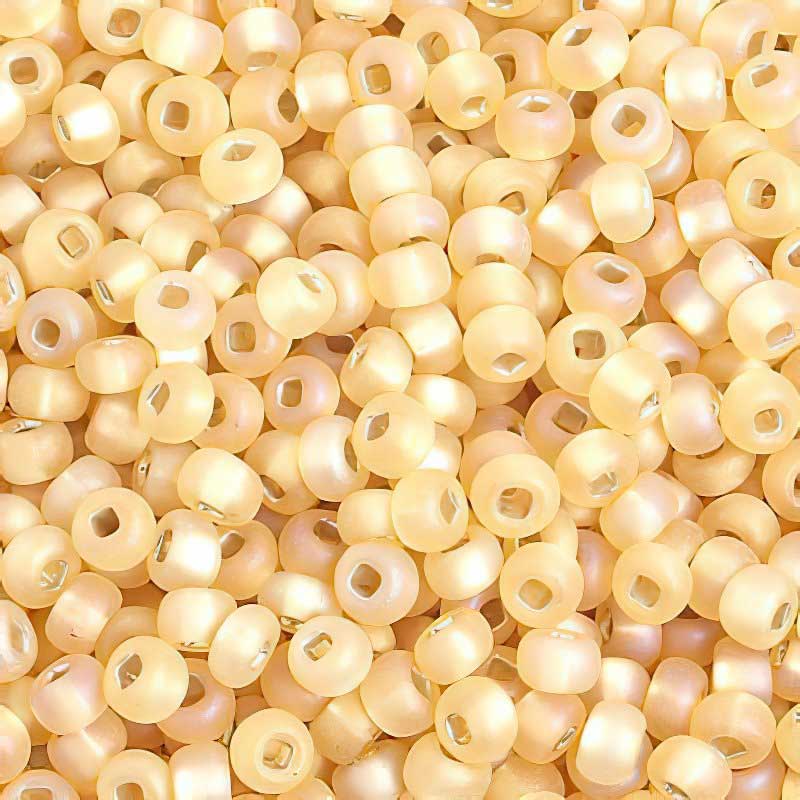 Czech Seed Beads - 6/0 - Light Topaz Silver Lined Rainbow Matte (20g)