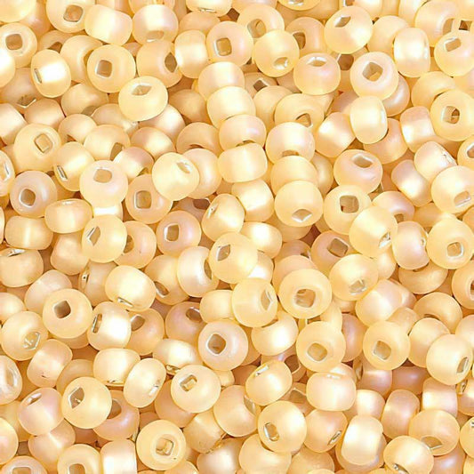 Czech Seed Beads - 6/0 - Light Topaz Silver Lined Rainbow Matte (20g)