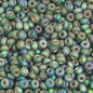Czech Seed Beads - 6/0 - Green Silver Lined Rainbow Matte (20g)