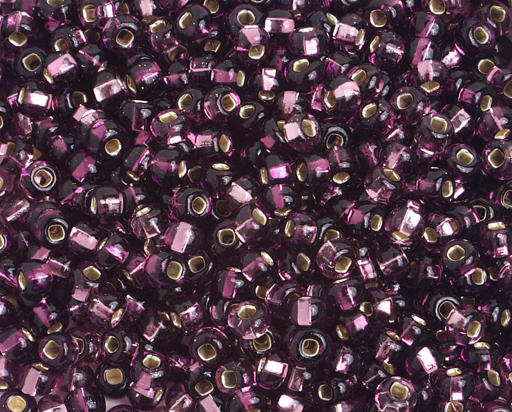 Czech Seed Beads - 6/0 - Silver Lined Deep Purple Mix (20g)