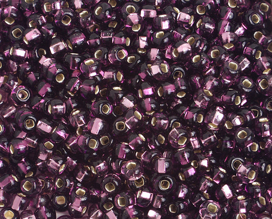 Czech Seed Beads - 6/0 - Silver Lined Deep Purple Mix (20g)