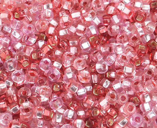 Czech Seed Beads - 6/0 - Pink Silver Lined Mix (20g)