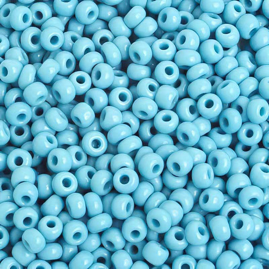 Czech Seed Beads - 6/0 - Opaque Turquoise Blue (20g)