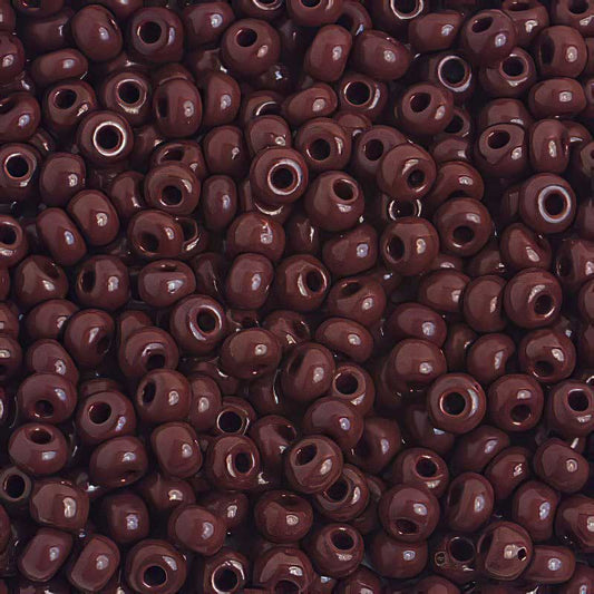 Czech Seed Beads - 6/0 - Opaque Dark Brown (20g)