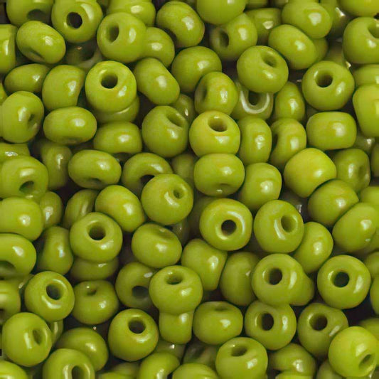 Czech Seed Beads - 6/0 - Opaque Light Pea Green (20g)