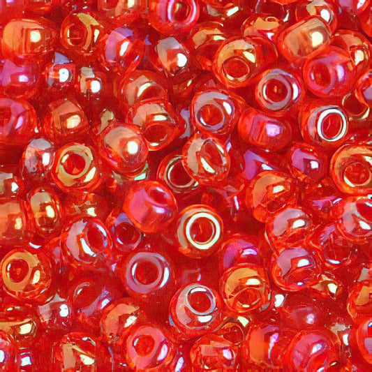 Czech Seed Beads - 6/0 - Transparent Iris Orange  (20g)