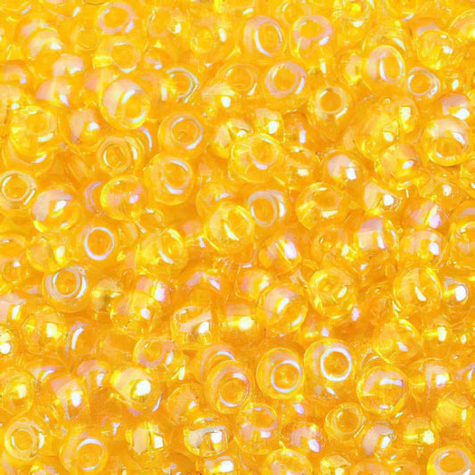 Czech Seed Beads - 6/0 - Transparent Iris Yellow (20g)