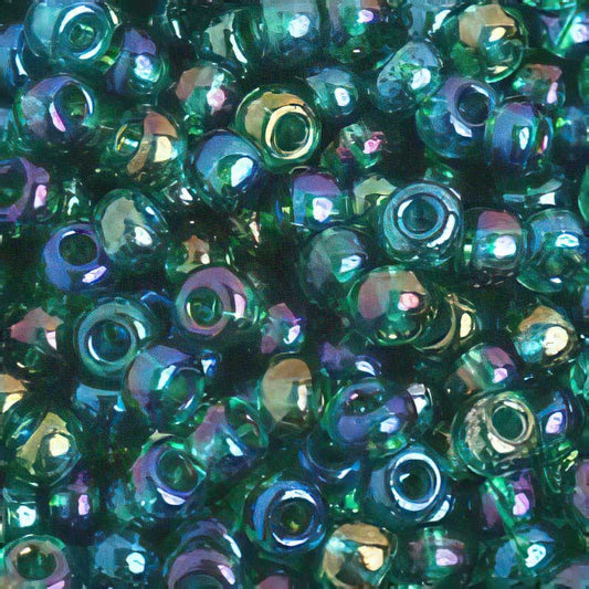 Czech Seed Beads - 6/0 - Transparent Iris Tealgreen (20g)