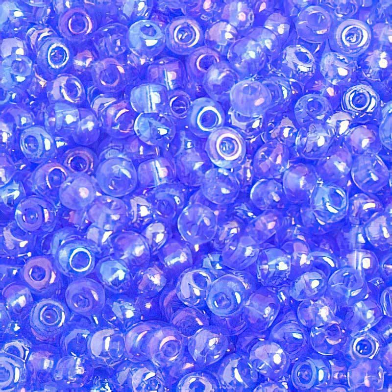 Czech Seed Beads - 6/0 - Transparent Iris Light Blue  (20g)