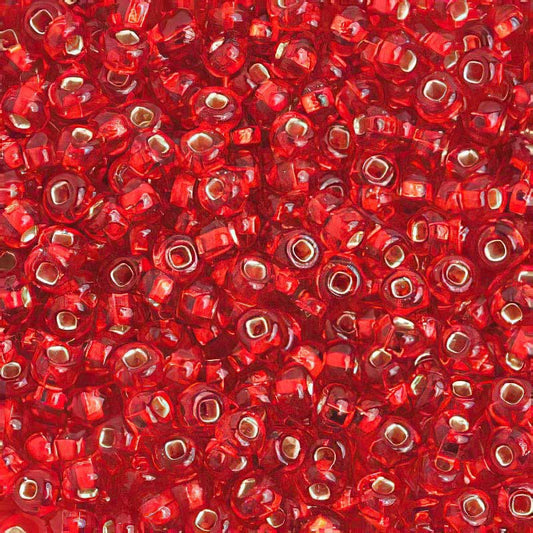Czech Seed Beads - 6/0 - Silver Lined Light Red (20g)