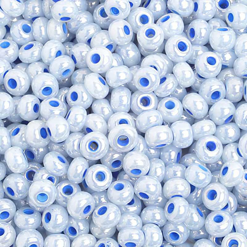 Czech Seed Beads - 6/0 - Opaque Pale Blue (Dyed) (20g)