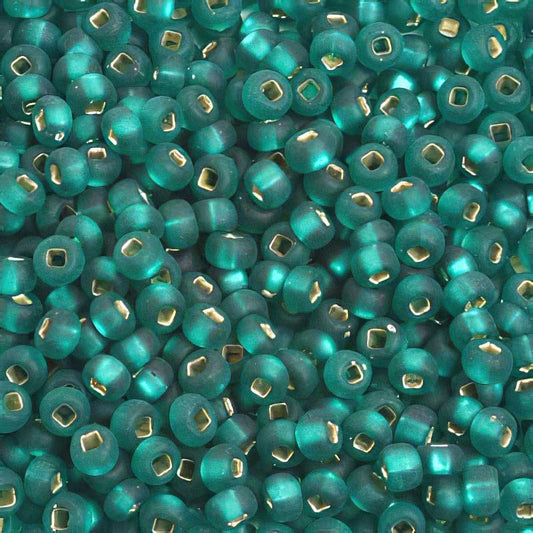 Czech Seed Beads - 6/0 - Silver Lined Matte Teal Green (20g)