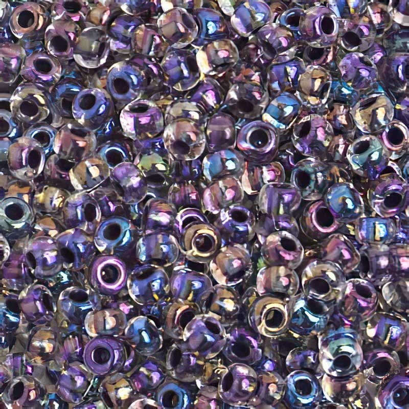Czech Seed Beads - 6/0 - Colour Lined Blue Iris Crystal (20g)